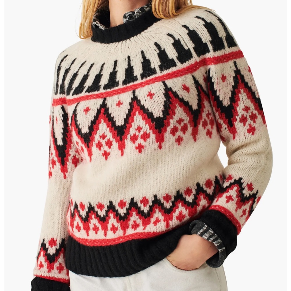 Faherty frost fairisle sweater nwt apres bold